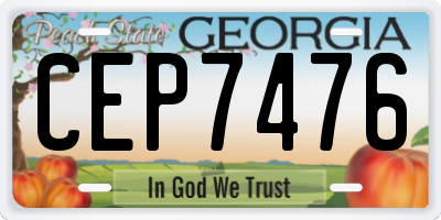 GA license plate CEP7476