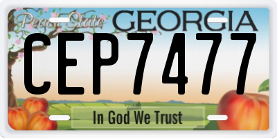 GA license plate CEP7477