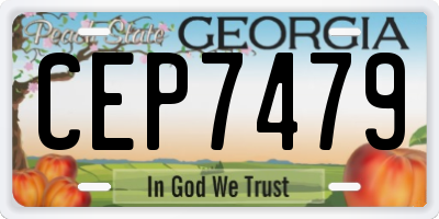 GA license plate CEP7479
