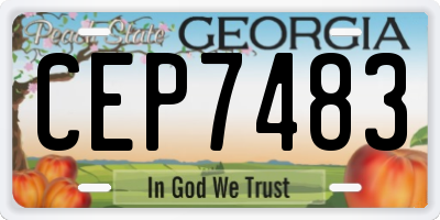 GA license plate CEP7483