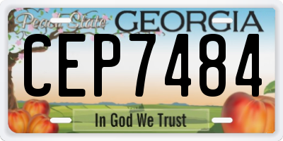 GA license plate CEP7484