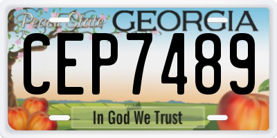 GA license plate CEP7489