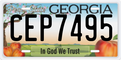 GA license plate CEP7495