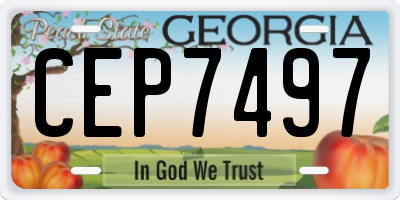GA license plate CEP7497