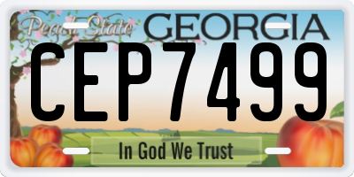 GA license plate CEP7499