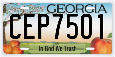 GA license plate CEP7501