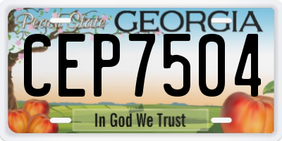 GA license plate CEP7504