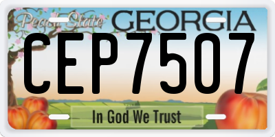 GA license plate CEP7507