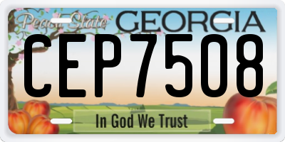 GA license plate CEP7508