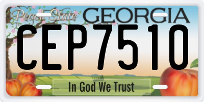GA license plate CEP7510
