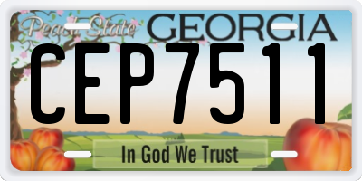 GA license plate CEP7511