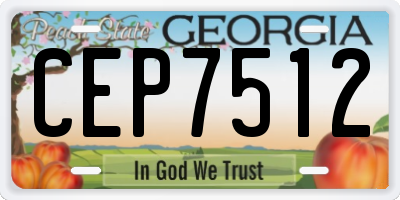GA license plate CEP7512