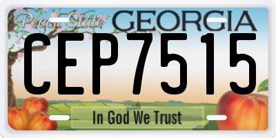 GA license plate CEP7515