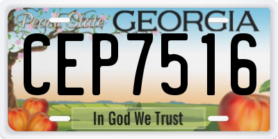 GA license plate CEP7516