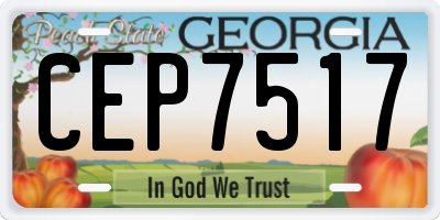 GA license plate CEP7517
