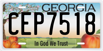 GA license plate CEP7518