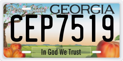 GA license plate CEP7519
