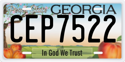 GA license plate CEP7522