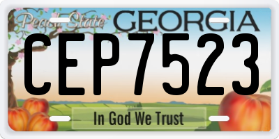 GA license plate CEP7523