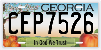 GA license plate CEP7526