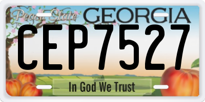 GA license plate CEP7527