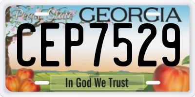 GA license plate CEP7529