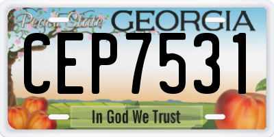 GA license plate CEP7531