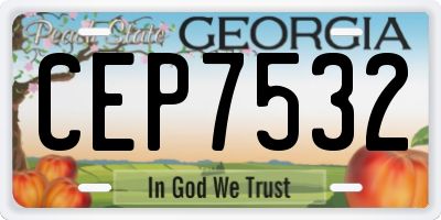 GA license plate CEP7532