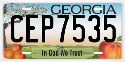 GA license plate CEP7535