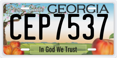 GA license plate CEP7537