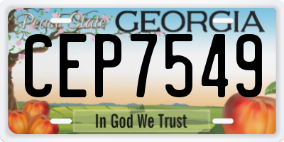 GA license plate CEP7549