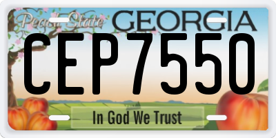 GA license plate CEP7550