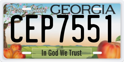GA license plate CEP7551