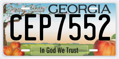GA license plate CEP7552