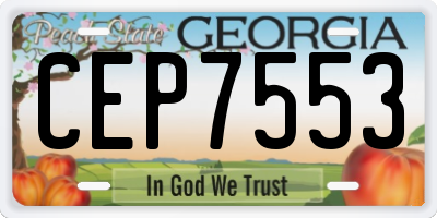 GA license plate CEP7553