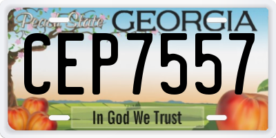 GA license plate CEP7557