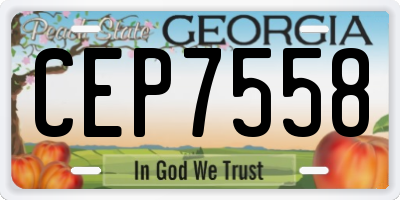 GA license plate CEP7558