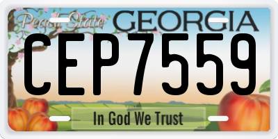 GA license plate CEP7559