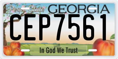 GA license plate CEP7561