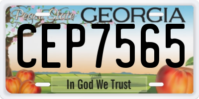 GA license plate CEP7565