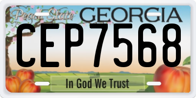 GA license plate CEP7568