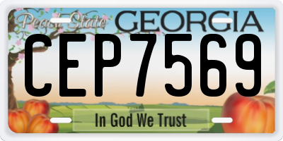 GA license plate CEP7569