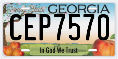 GA license plate CEP7570