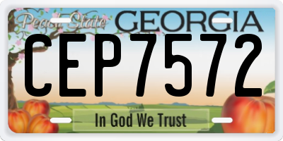 GA license plate CEP7572