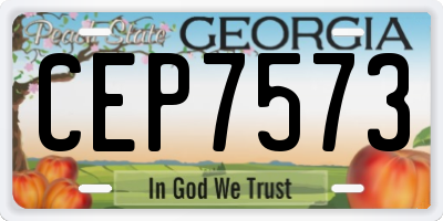 GA license plate CEP7573