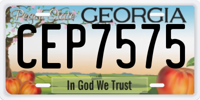 GA license plate CEP7575