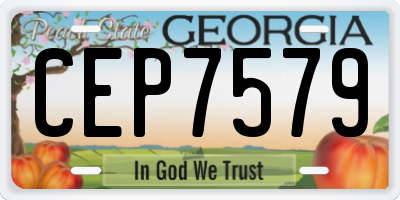 GA license plate CEP7579