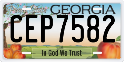 GA license plate CEP7582