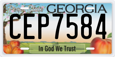 GA license plate CEP7584