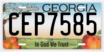 GA license plate CEP7585